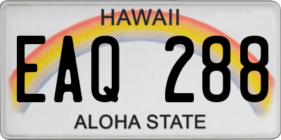 HI license plate EAQ288
