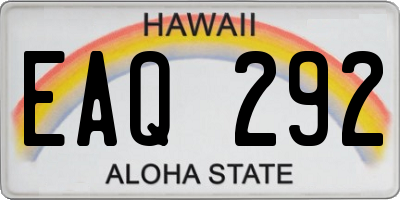 HI license plate EAQ292