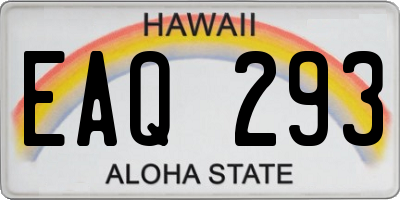 HI license plate EAQ293