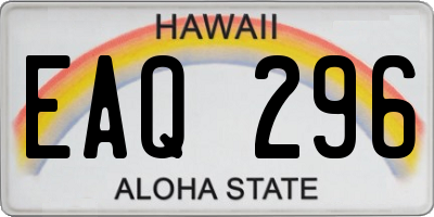 HI license plate EAQ296
