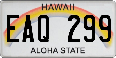 HI license plate EAQ299