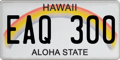 HI license plate EAQ300