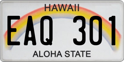 HI license plate EAQ301