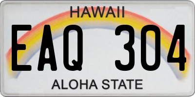 HI license plate EAQ304