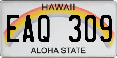 HI license plate EAQ309