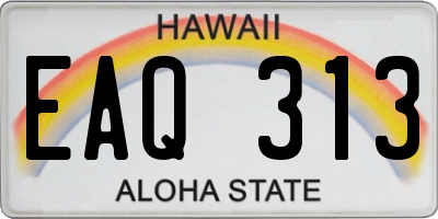 HI license plate EAQ313