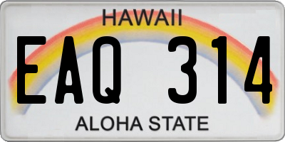 HI license plate EAQ314