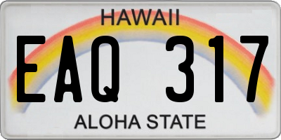 HI license plate EAQ317