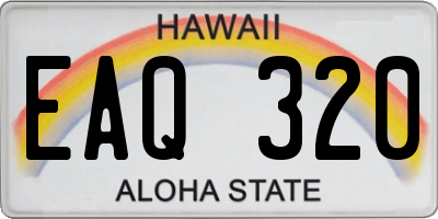 HI license plate EAQ320
