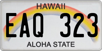 HI license plate EAQ323