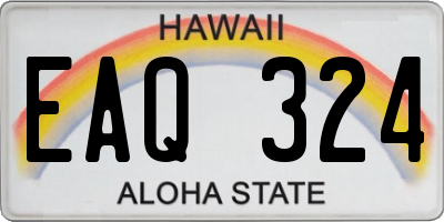 HI license plate EAQ324