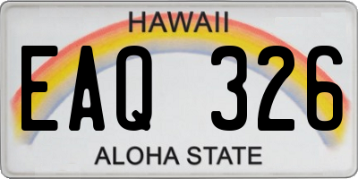 HI license plate EAQ326
