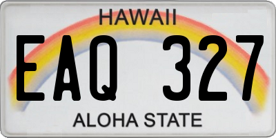 HI license plate EAQ327