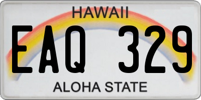 HI license plate EAQ329