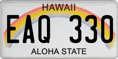 HI license plate EAQ330
