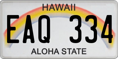 HI license plate EAQ334