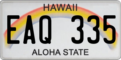 HI license plate EAQ335