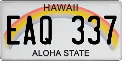 HI license plate EAQ337