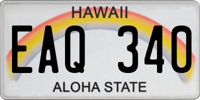 HI license plate EAQ340