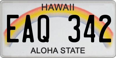 HI license plate EAQ342