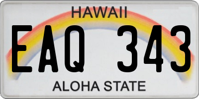 HI license plate EAQ343