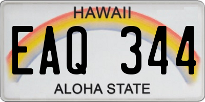 HI license plate EAQ344