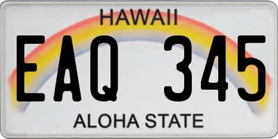 HI license plate EAQ345