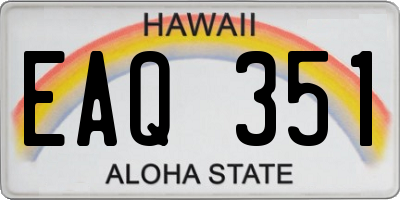 HI license plate EAQ351