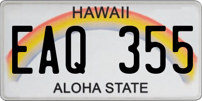 HI license plate EAQ355