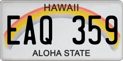 HI license plate EAQ359