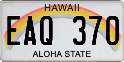 HI license plate EAQ370