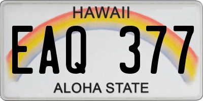 HI license plate EAQ377