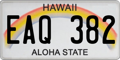 HI license plate EAQ382