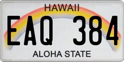 HI license plate EAQ384