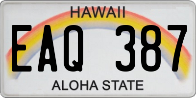 HI license plate EAQ387