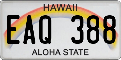 HI license plate EAQ388