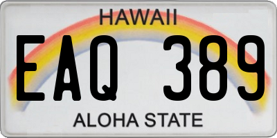 HI license plate EAQ389
