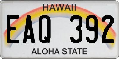 HI license plate EAQ392
