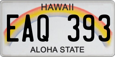 HI license plate EAQ393