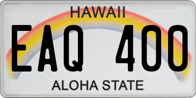 HI license plate EAQ400