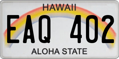 HI license plate EAQ402