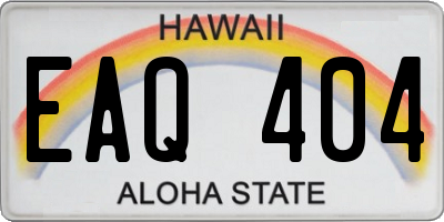 HI license plate EAQ404