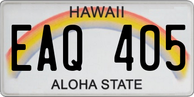 HI license plate EAQ405