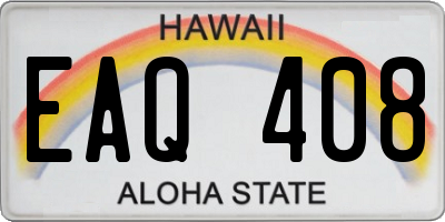 HI license plate EAQ408