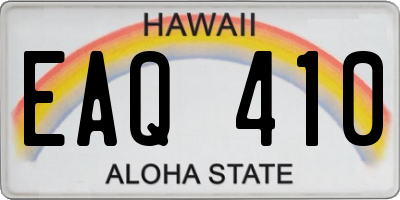 HI license plate EAQ410