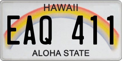 HI license plate EAQ411