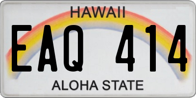 HI license plate EAQ414