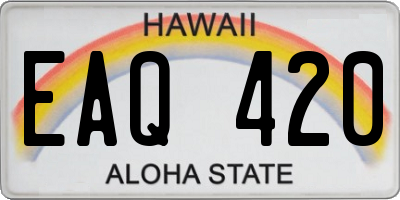 HI license plate EAQ420