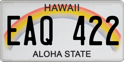 HI license plate EAQ422