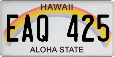 HI license plate EAQ425